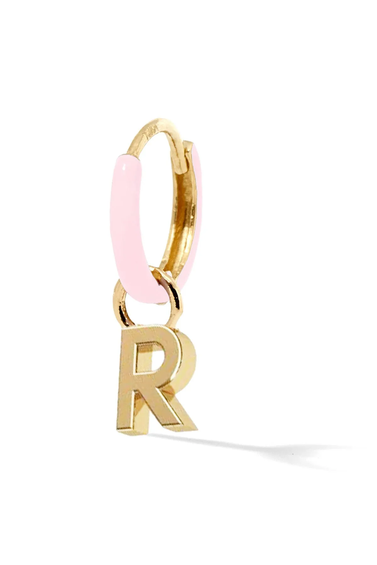 Letter Enamel Huggie - Rose Clair