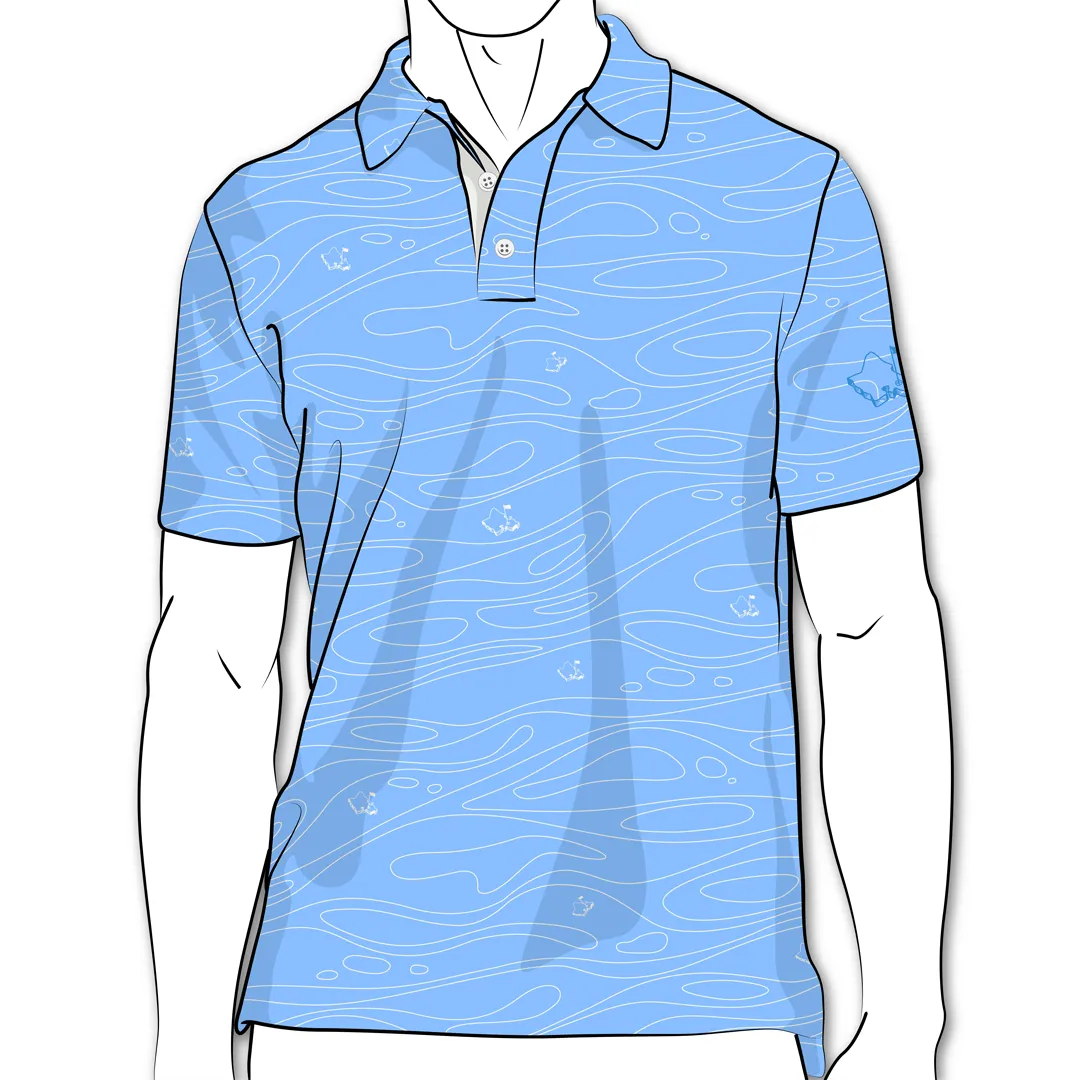 Liquid Ice Blue - OGA Men's Polo - Icy Blue