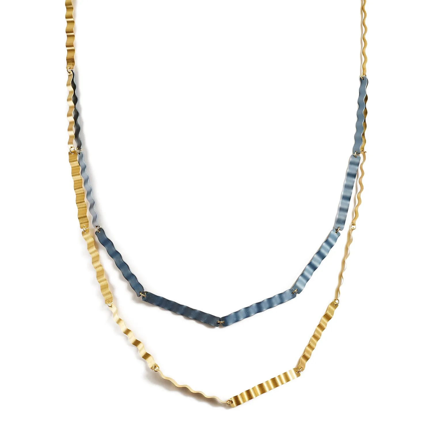 Long Gold & Titanium Aigua Necklace