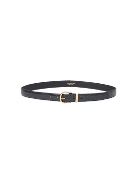 Louise Belt in Black w/ Shiny Brass Buckle