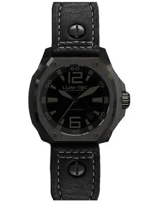 Lum-Tec Mens V-Series Automatic - Black Dial w/ Phantom Tint - PVD-Coated Case