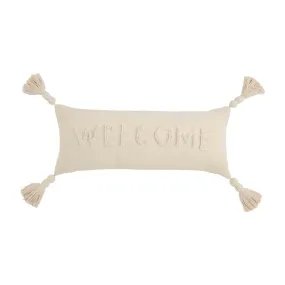 Lumbar Tufted Cotton Word Pillows - Welcome