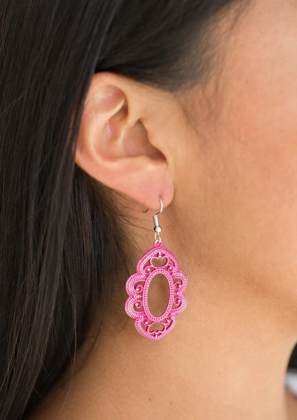 Mantras and Mandalas Pink Earrings