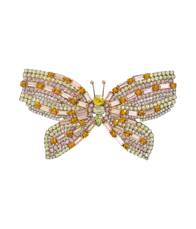 Medium Butterfly in Light Peach / Topaz / Crystal