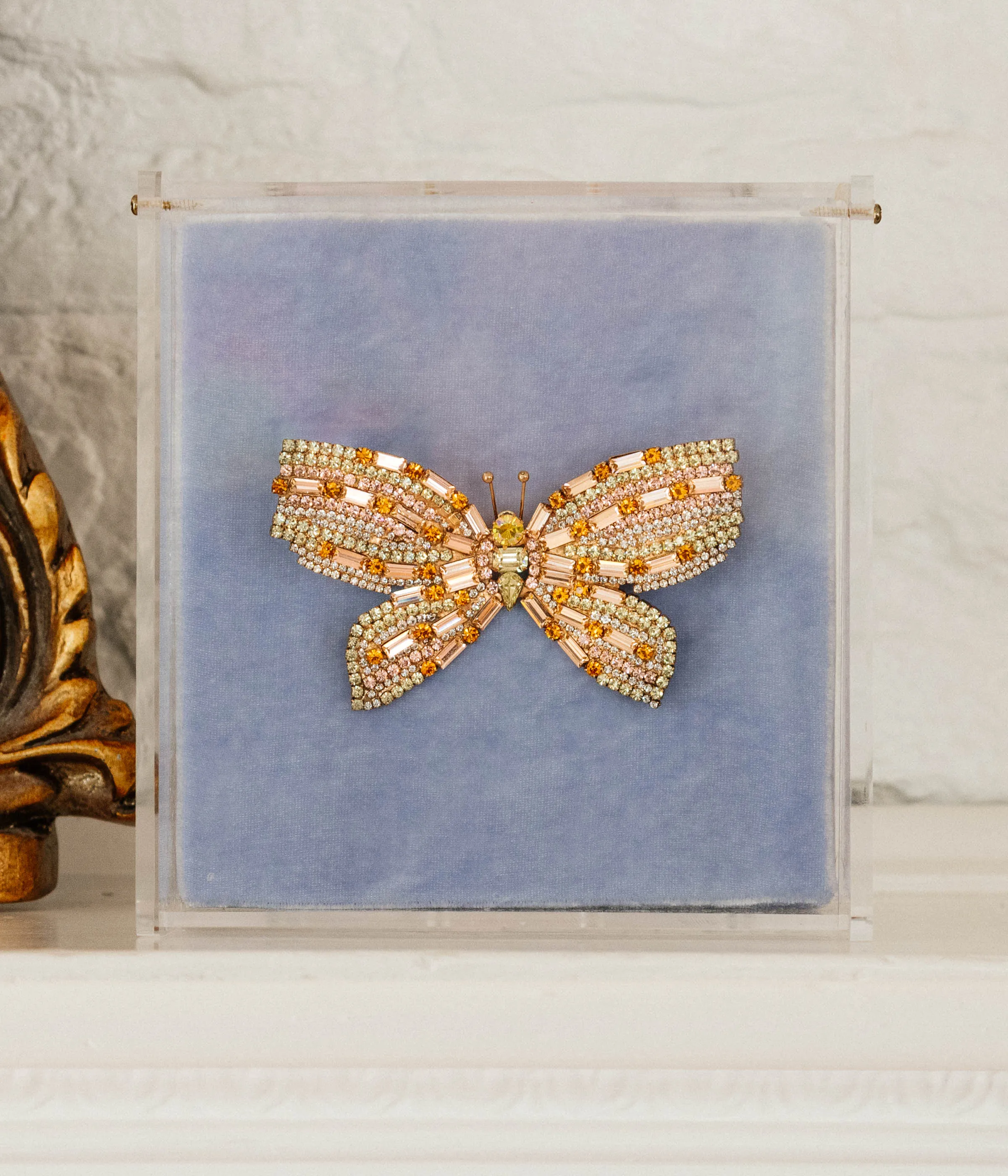 Medium Butterfly in Light Peach / Topaz / Crystal