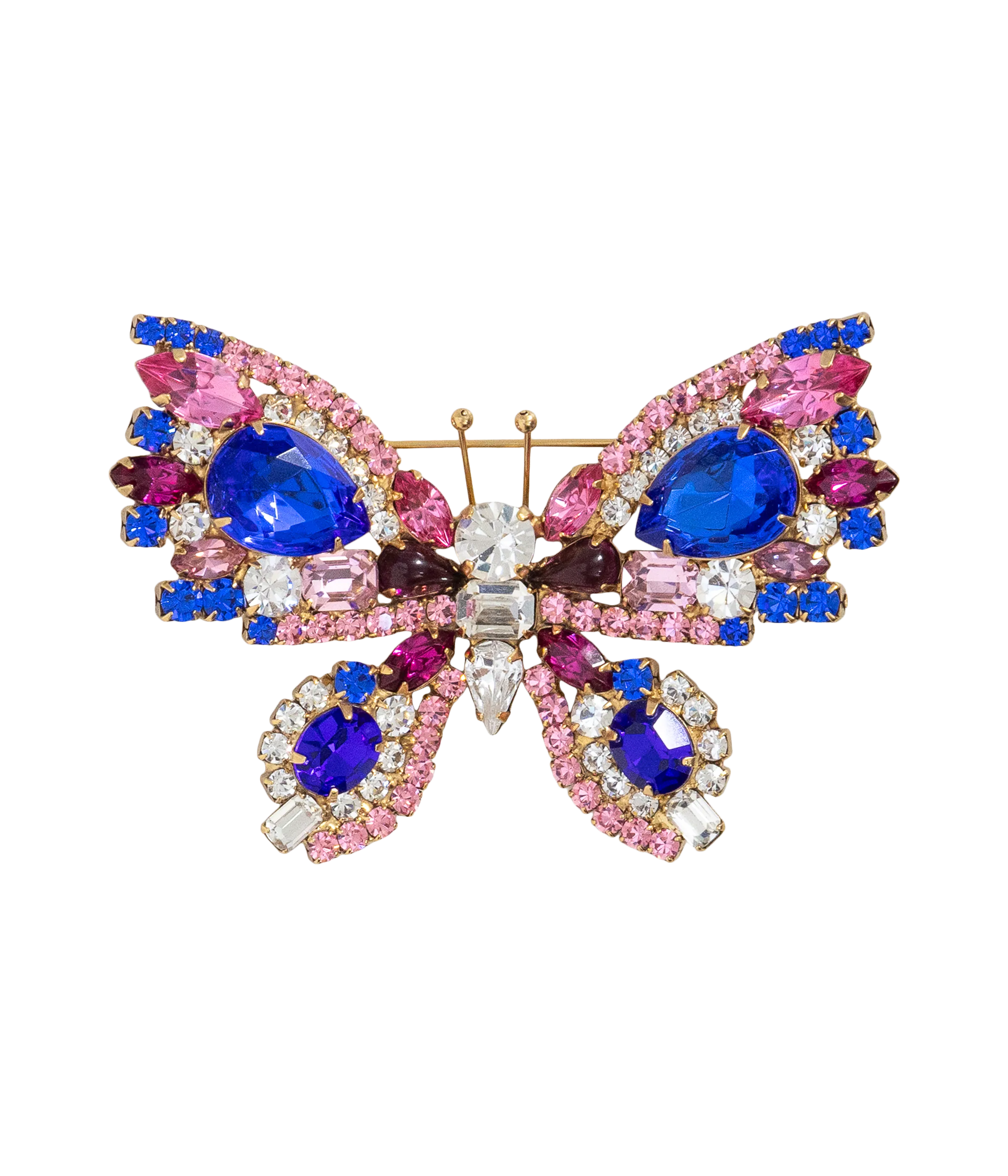 Medium Butterfly in Sapphire / Crystal / Rose