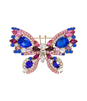 Medium Butterfly in Sapphire / Crystal / Rose