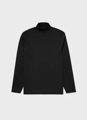 Men's Brushed Cotton Turtle Neck in Black