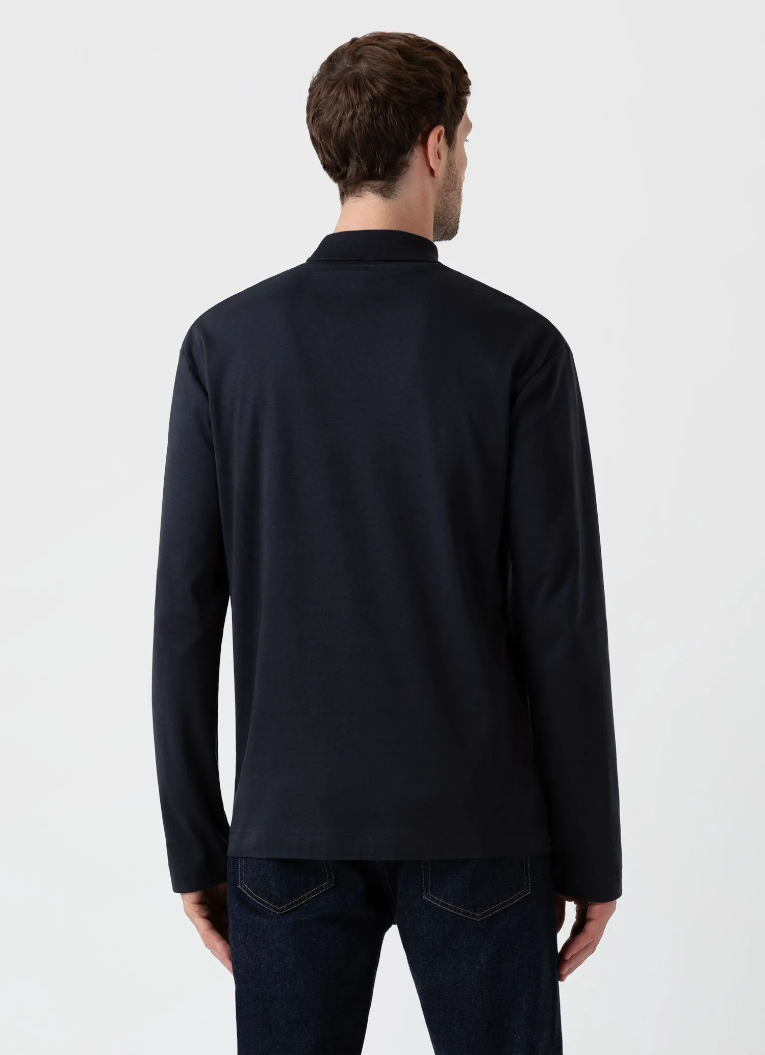 Men's Brushed Cotton Turtle Neck in Black