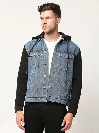 Mid Blue Kenzo Hoodie Cotton Denim Jacket