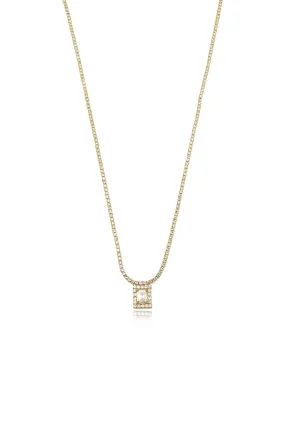 Minimal Crystal 18k Gold Plated Adjustable Necklace