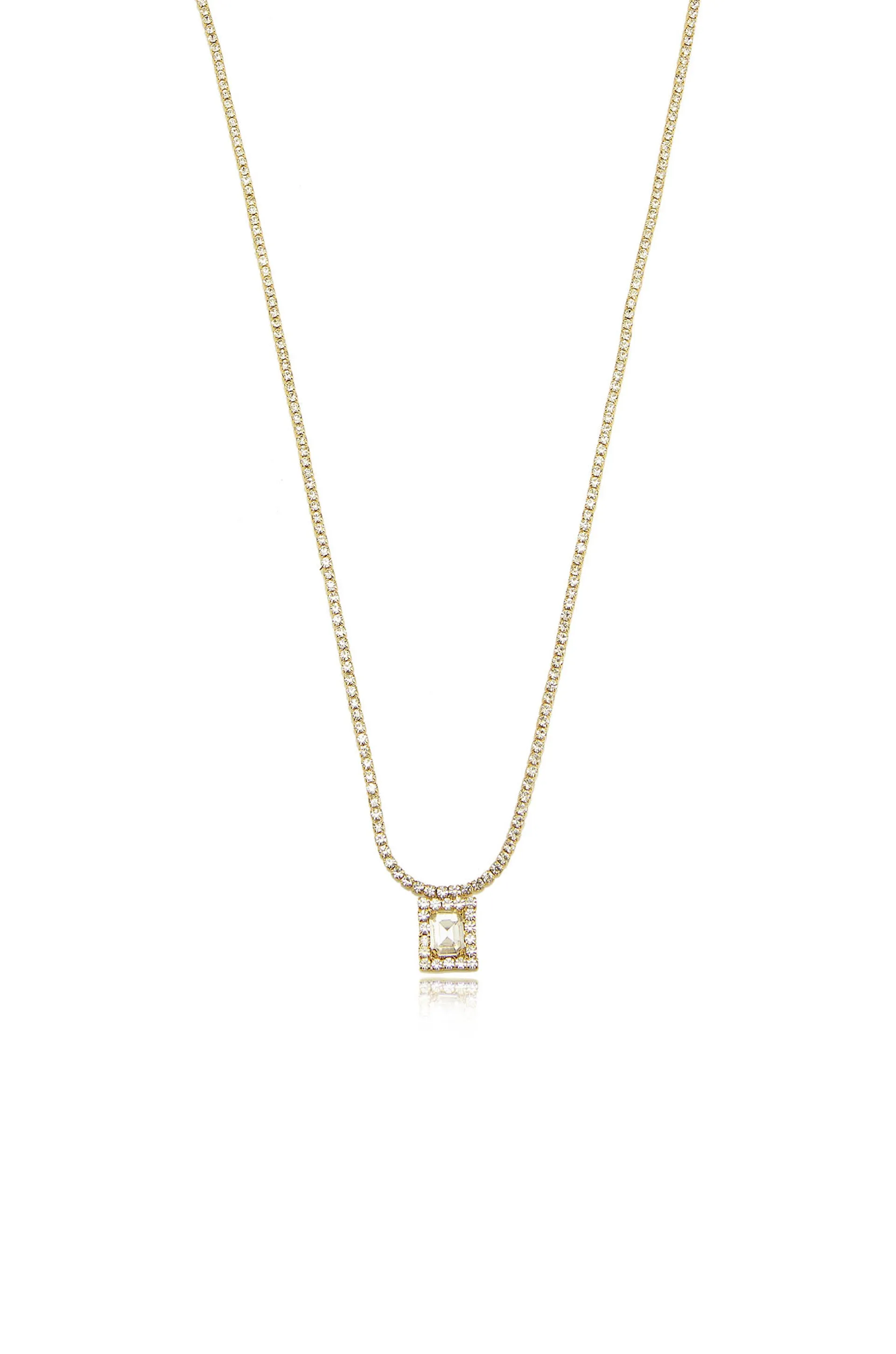 Minimal Crystal 18k Gold Plated Adjustable Necklace