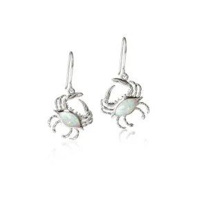 Opal Blue Crab Earrings