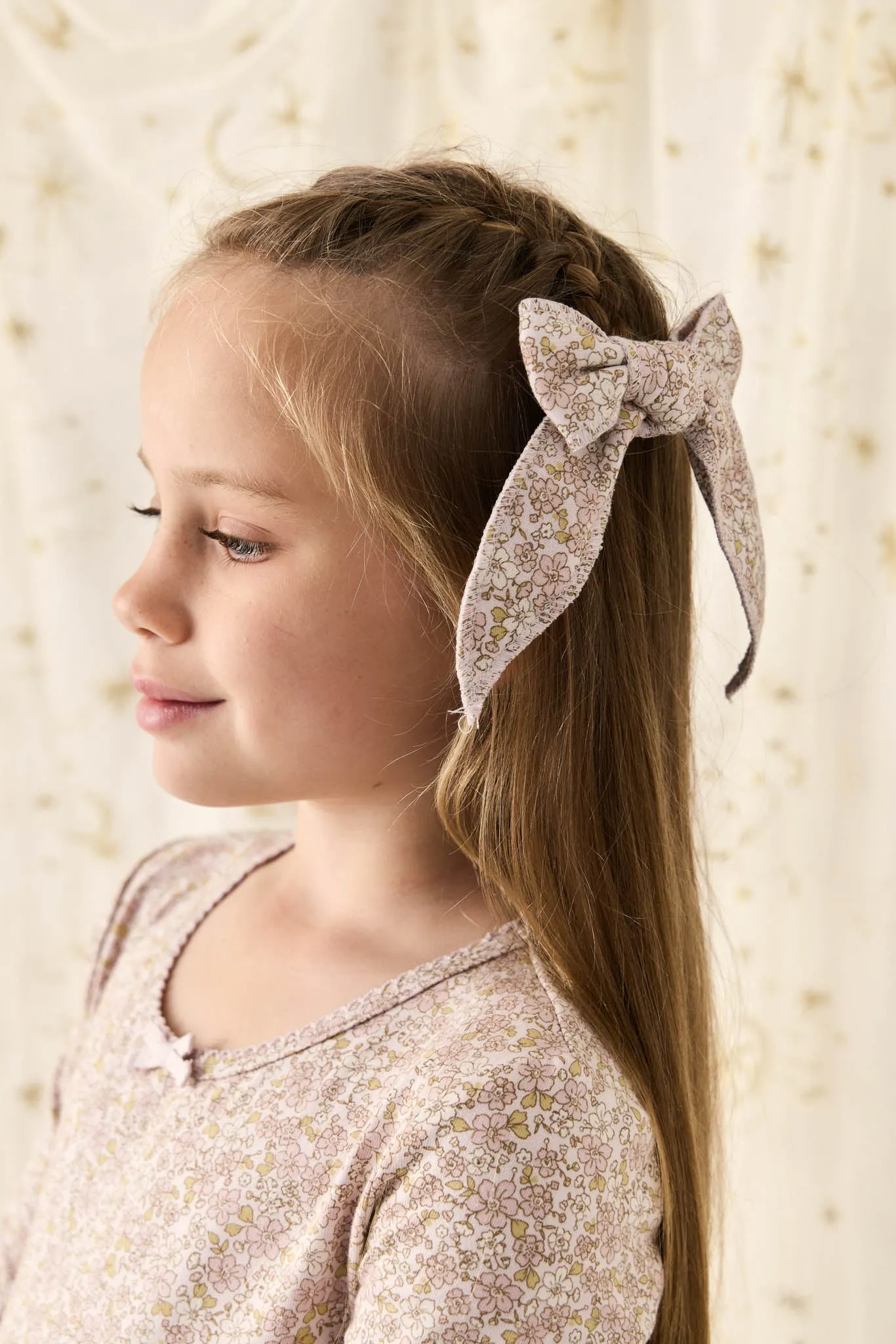 Organic Cotton Bow - Chloe Lilac