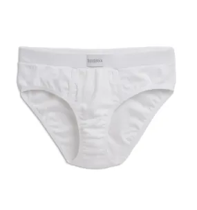 Organic Cotton Rib Iconic Brief - White