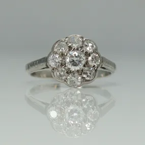 Platinum Daisy Diamond Cluster Ring