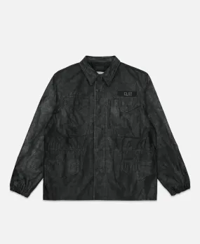 Printed Silk M-65 Jacket (Black)