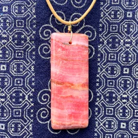 Rhodochrosite Pendant With Gold-Filled Wire-Wrapped Bale