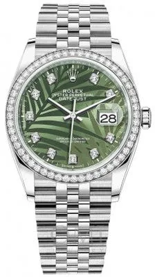 Rolex Datejust 126284RBR - 36MM Stainless Steel Watch With Jubilee Bracelet, Diamond Bezel And Dial