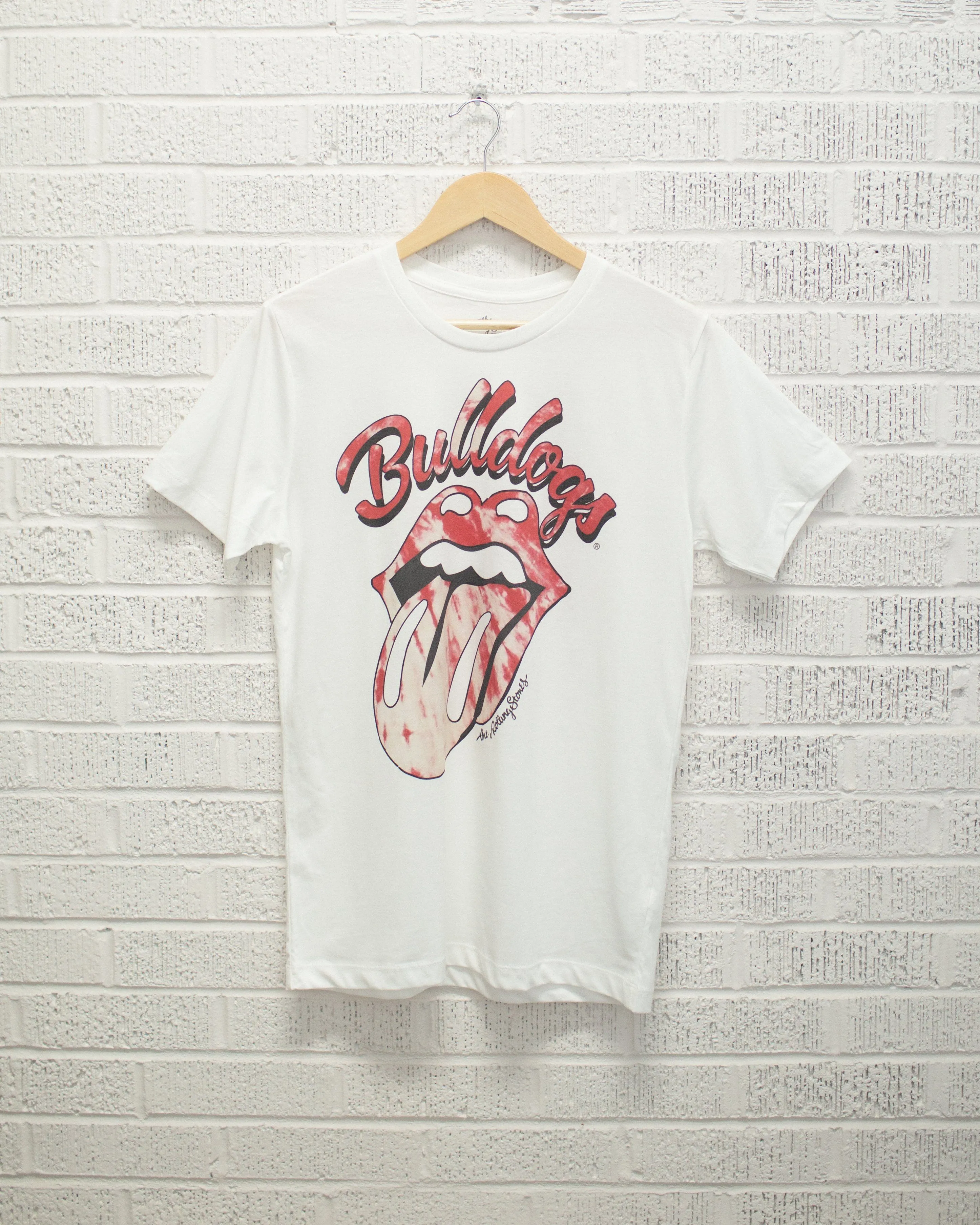 Rolling Stones UGA Bulldogs Tie Dye Lick White Tee