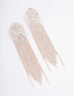 Rose Gold Cupchain Pointed Drop Earrings