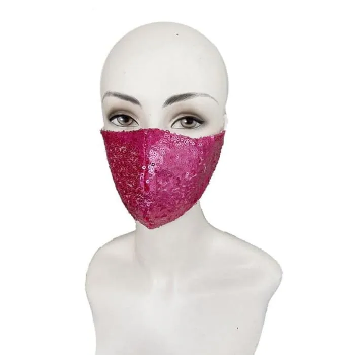 Rose Pink Sequin Mask