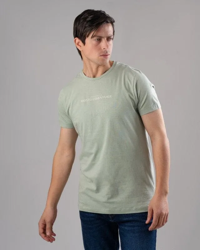 ROUND NECK PRINTED T-SHIRT - MINT