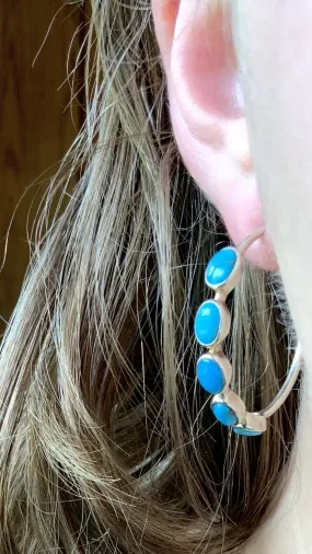 Rustic Dream Turquoise Hoop Earrings