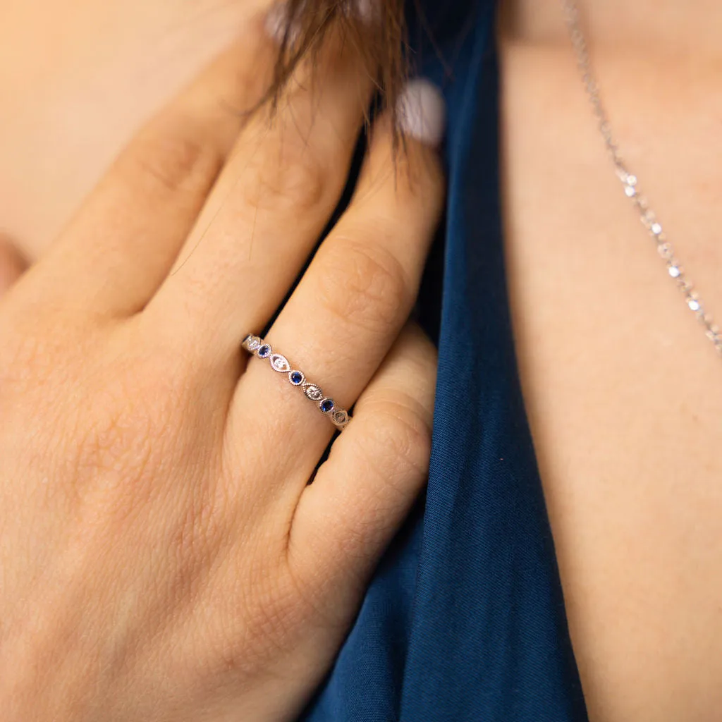 Sapphire & Diamond Stackable Ring