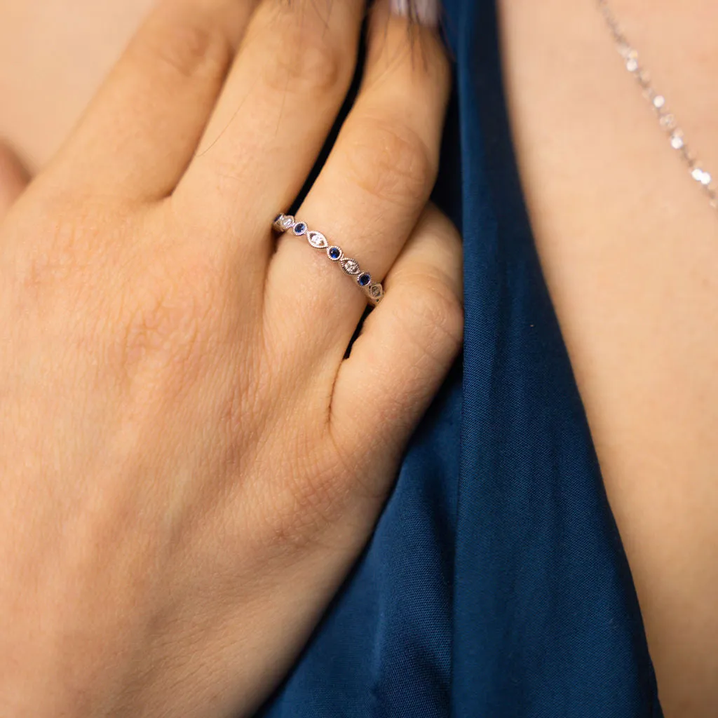 Sapphire & Diamond Stackable Ring