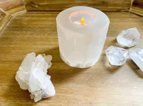 Selenite Tealight Candle Holder