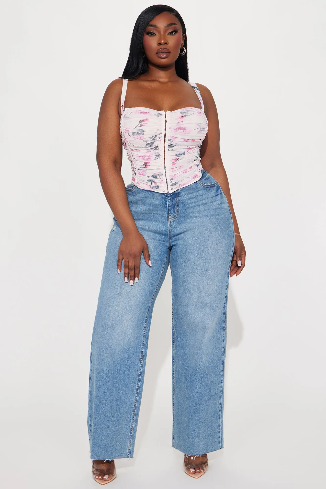 Sent From Heaven Floral Corset Top - Pink/combo