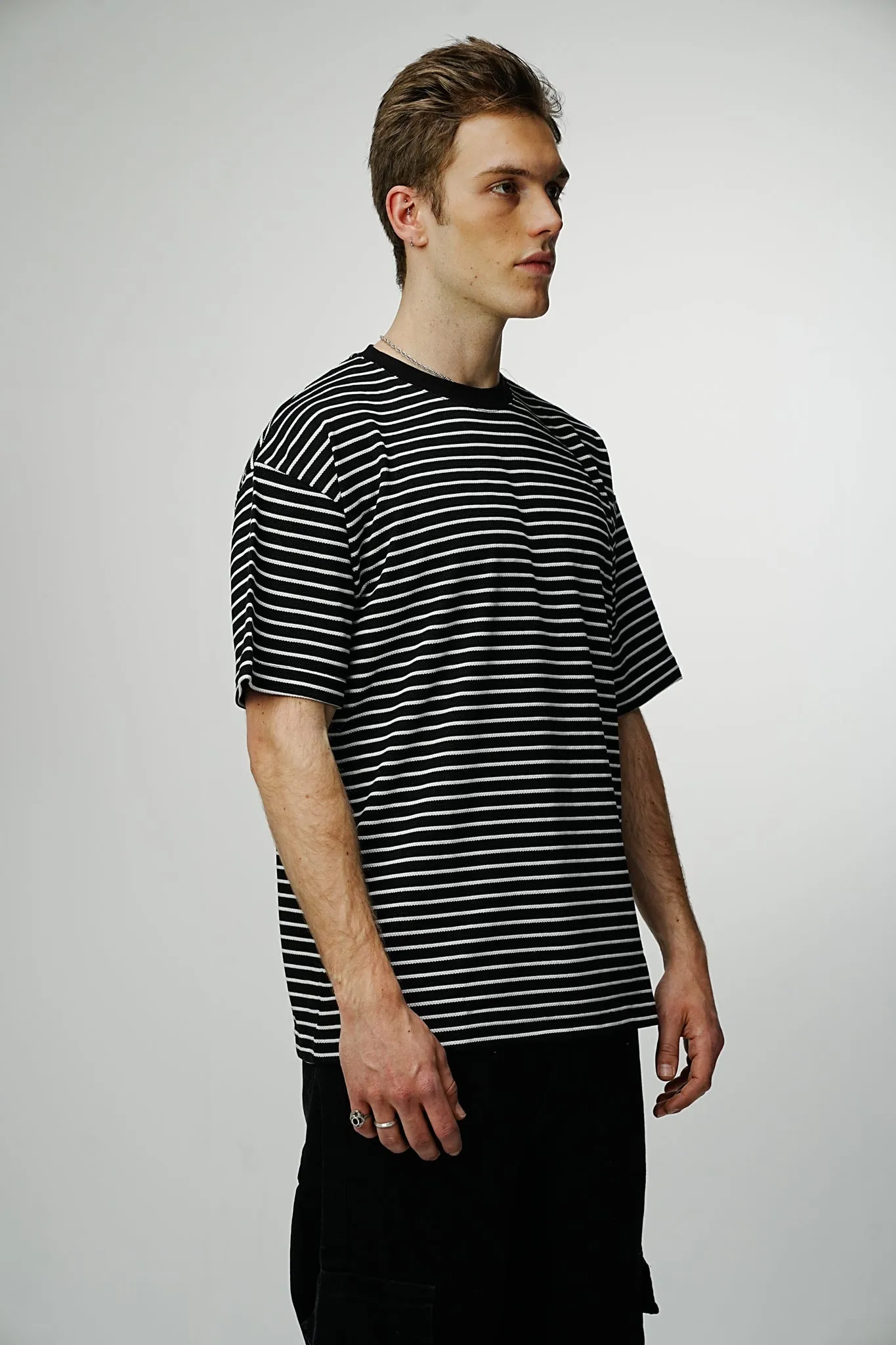 Textured Striped Premium T-shirt