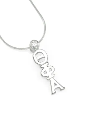 Theta Phi Alpha Sterling Silver Lavaliere with Swarovski Clear Crystal