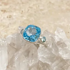 Topaz Cushion Ring - Celeste