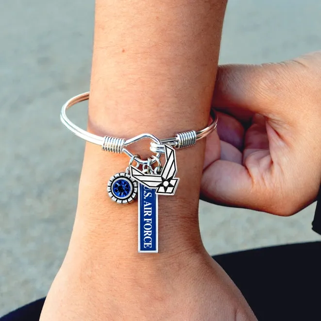 United States Air Force Bangle Charm Bracelet