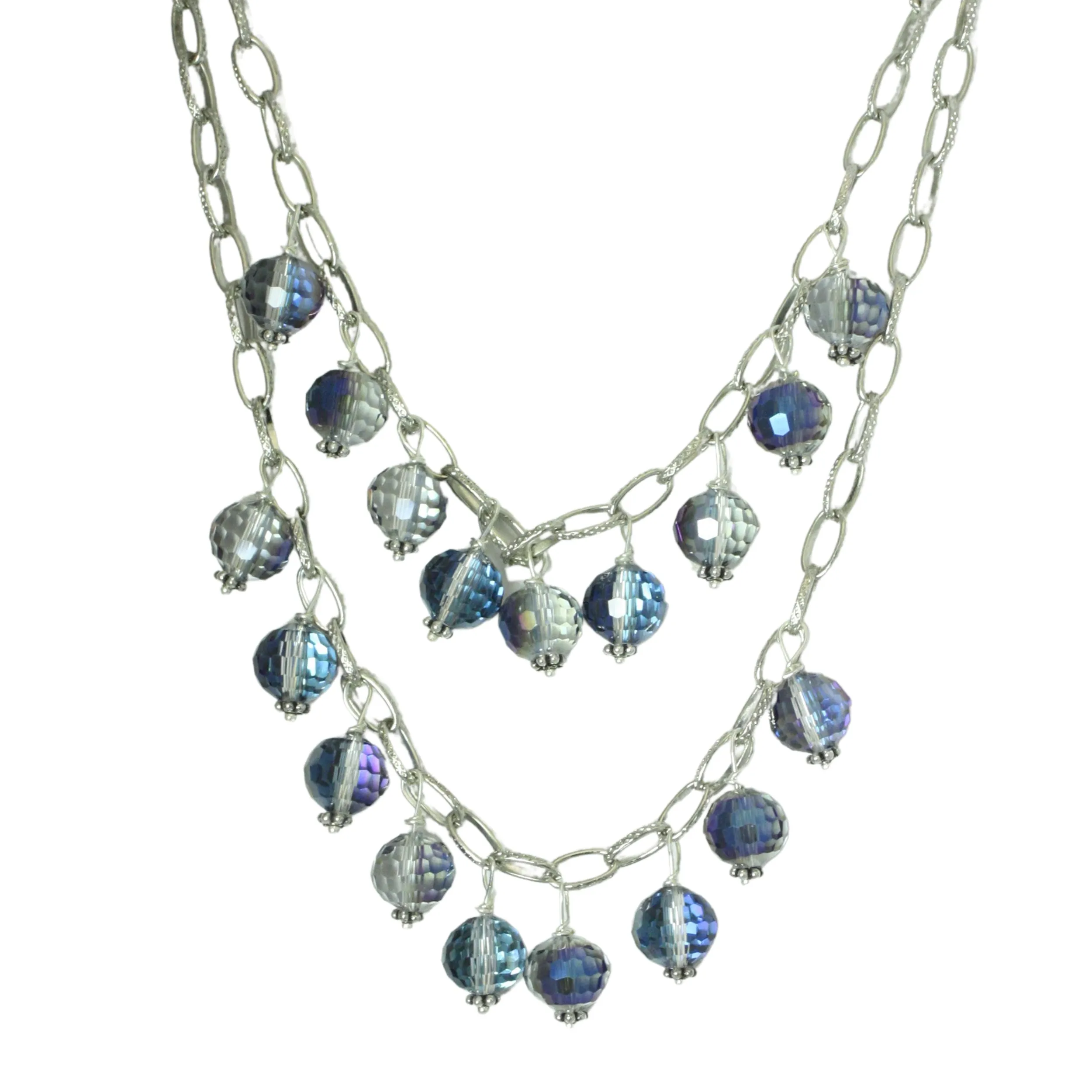 Victorian Double Strand Crystal Necklace For Women