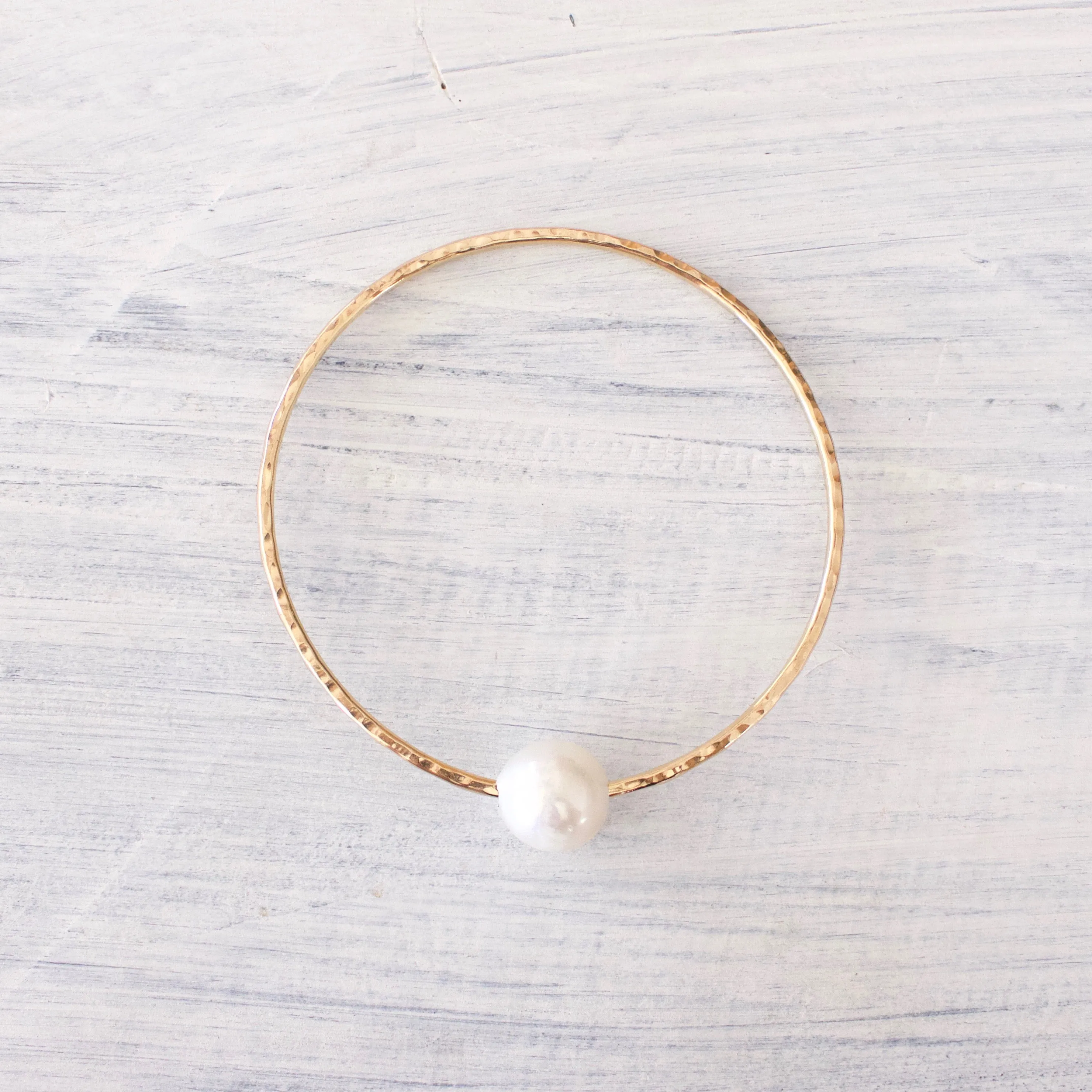 White Edison Pearl Bangle