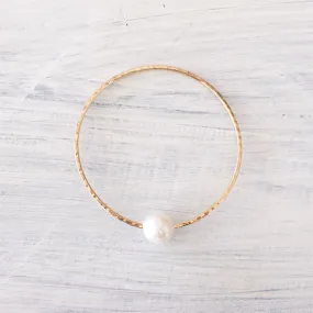 White Edison Pearl Bangle