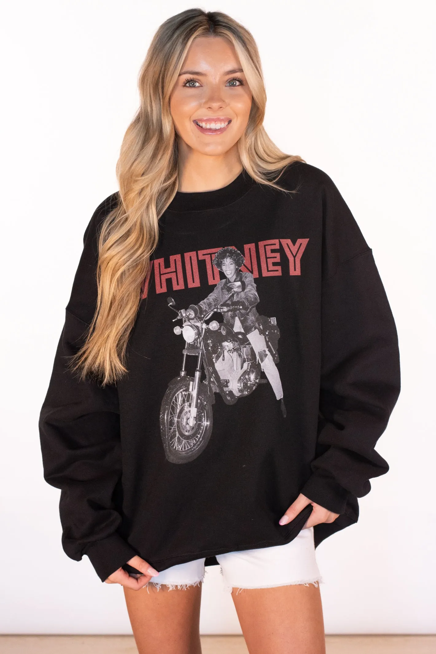 Whitney Houston Motorcylce Graphic Sweatshirt