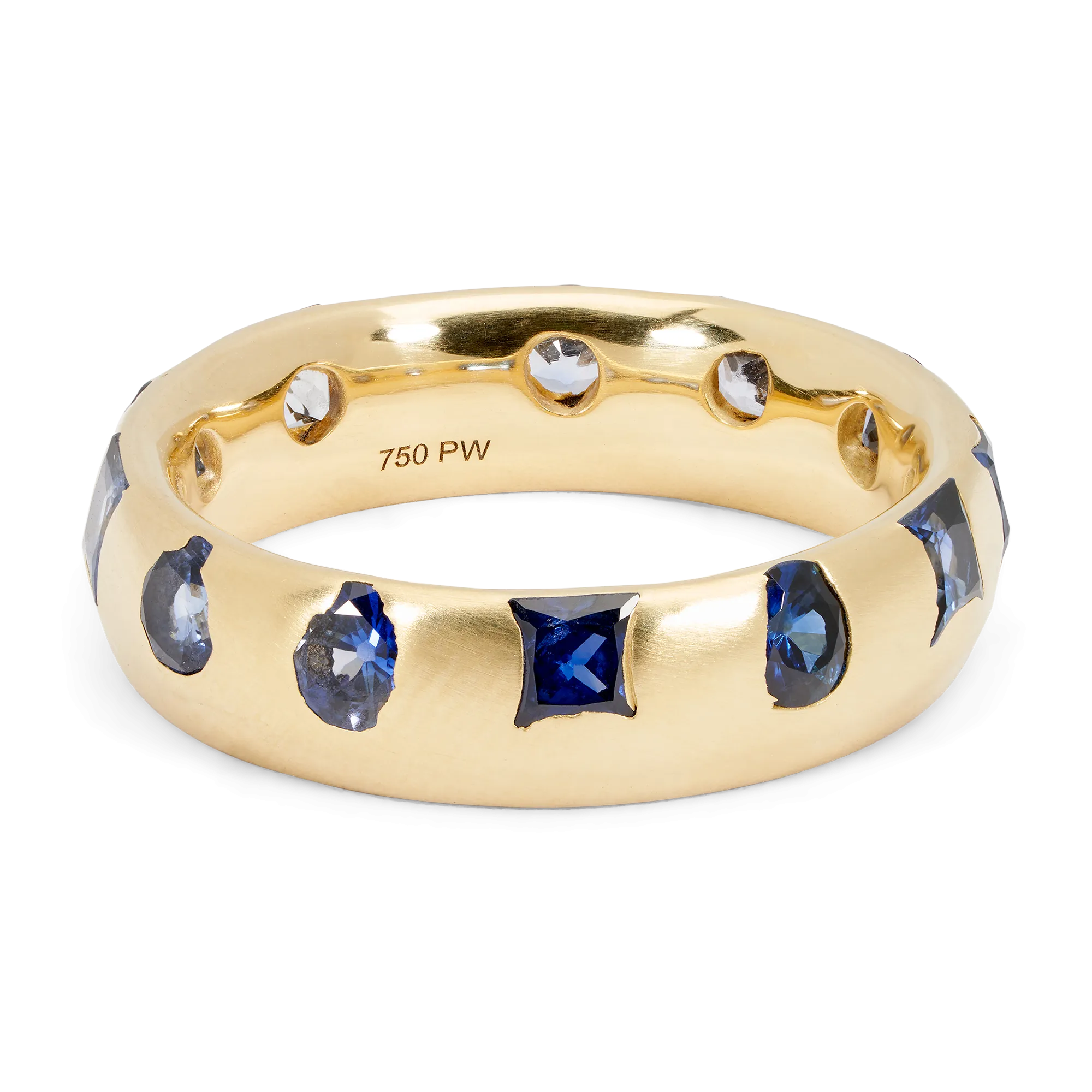 Wide Blue Mixed Cut Celeste Ring - Made to Order